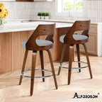Bar Stools Thick Padded Barstools Wooden Kitchen Chair (Set of 2)