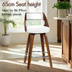 Bar Stools Thick Padded Barstools Wooden Kitchen Chair (Set of 2)