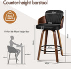 Bar Stools Thick Padded Barstools Wooden Kitchen Chair (Set of 2)