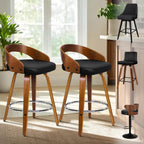 Bar Stools Thick Padded Barstools Wooden Kitchen Chair (Set of 2)