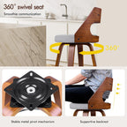 Bar Stools Thick Padded Barstools Wooden Kitchen Chair (Set of 2)