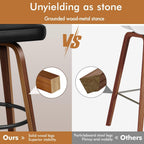 Bar Stools Thick Padded Barstools Wooden Kitchen Chair (Set of 2)