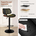 Bar Stools Thick Padded Barstools Wooden Kitchen Chair (Set of 2)
