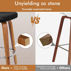 Bar Stools Thick Padded Barstools Wooden Kitchen Chair (Set of 2)