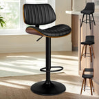 Bar Stools Thick Padded Barstools Wooden Kitchen Chair (Set of 2)
