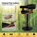 Bar Stools Thick Padded Barstools Wooden Kitchen Chair (Set of 2)