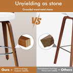 Bar Stools Thick Padded Barstools Wooden Kitchen Chair (Set of 2)