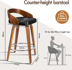 Bar Stools Thick Padded Barstools Wooden Kitchen Chair (Set of 2)