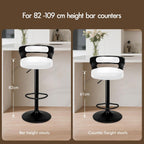Bar Stools Thick Padded Barstools Wooden Kitchen Chair (Set of 2)