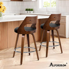 Bar Stools Thick Padded Barstools Wooden Kitchen Chair (Set of 2)