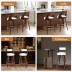 Bar Stools Thick Padded Barstools Wooden Kitchen Chair (Set of 2)