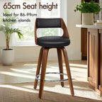 Bar Stools Thick Padded Barstools Wooden Kitchen Chair (Set of 2)