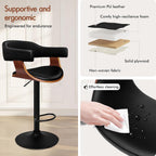 Bar Stools Thick Padded Barstools Wooden Kitchen Chair (Set of 2)
