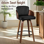 Bar Stools Thick Padded Barstools Wooden Kitchen Chair (Set of 2)