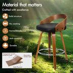 Bar Stools Thick Padded Barstools Wooden Kitchen Chair (Set of 2)