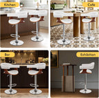 Bar Stools Thick Padded Barstools Wooden Kitchen Chair (Set of 2)