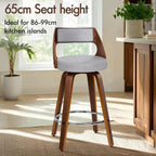 Bar Stools Thick Padded Barstools Wooden Kitchen Chair (Set of 2)