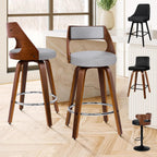 Bar Stools Thick Padded Barstools Wooden Kitchen Chair (Set of 2)