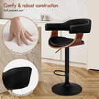 Bar Stools Thick Padded Barstools Wooden Kitchen Chair (Set of 2)