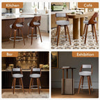 Bar Stools Thick Padded Barstools Wooden Kitchen Chair (Set of 2)