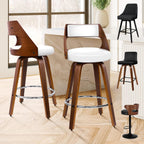 Bar Stools Thick Padded Barstools Wooden Kitchen Chair (Set of 2)