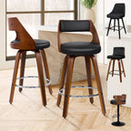 Bar Stools Thick Padded Barstools Wooden Kitchen Chair (Set of 2)