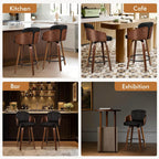 Bar Stools Thick Padded Barstools Wooden Kitchen Chair (Set of 2)
