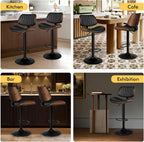 Bar Stools Thick Padded Barstools Wooden Kitchen Chair (Set of 2)