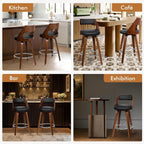 Bar Stools Thick Padded Barstools Wooden Kitchen Chair (Set of 2)