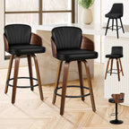 Bar Stools Thick Padded Barstools Wooden Kitchen Chair (Set of 2)