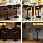 Bar Stools Thick Padded Barstools Wooden Kitchen Chair (Set of 2)