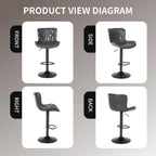 Bar Stools Waterproof Leather Height Adjustable Swivel Stool (Set of 3)