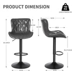 Bar Stools Waterproof Leather Height Adjustable Swivel Stool (Set of 3)