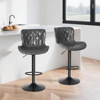 Bar Stools Waterproof Leather Height Adjustable Swivel Stool (Set of 3)