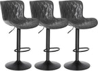 Bar Stools Waterproof Leather Height Adjustable Swivel Stool (Set of 3)