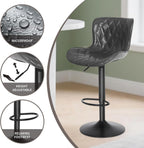 Bar Stools Waterproof Leather Height Adjustable Swivel Stool (Set of 3)