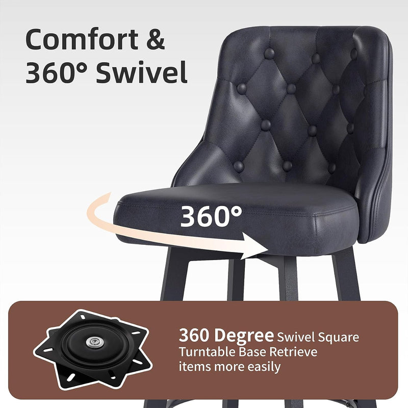 Bar Stools Waterproof PU Leather (Set of 2)