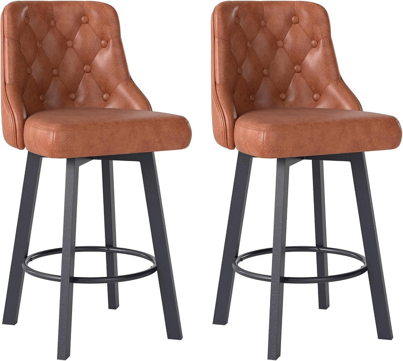Bar Stools Waterproof PU Leather (Set of 2)