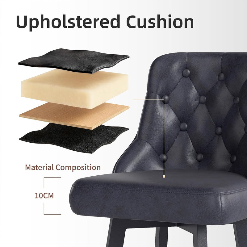 Bar Stools Waterproof PU Leather (Set of 2)