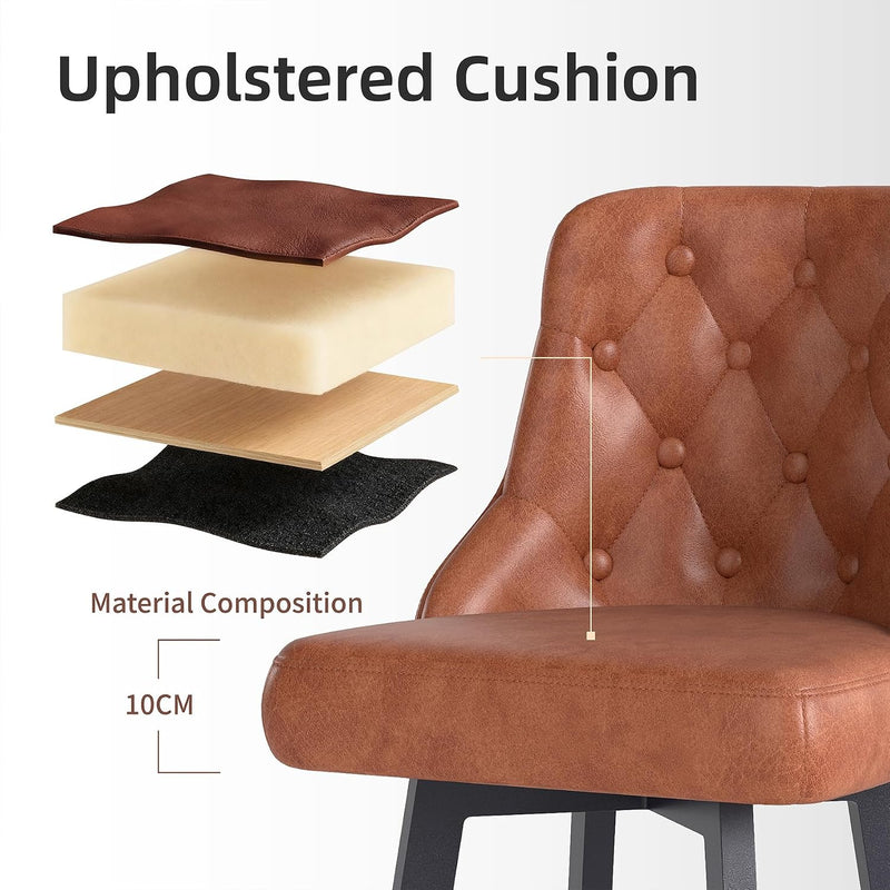 Bar Stools Waterproof PU Leather (Set of 2)