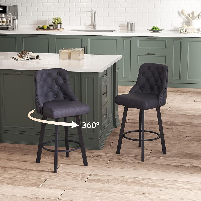 Bar Stools Waterproof PU Leather (Set of 2)