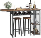 Bar Table and Chair Set Expandable Dining