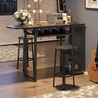 Bar Table and Chair Set Expandable Dining