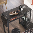 Bar Table and Chair Set Expandable Dining