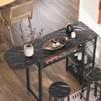 Bar Table and Chair Set Expandable Dining