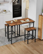 Bar Table with 2 Stools 100CM Folding
