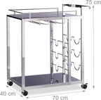 Baron Glass Serving Trolley Design Wine Rack