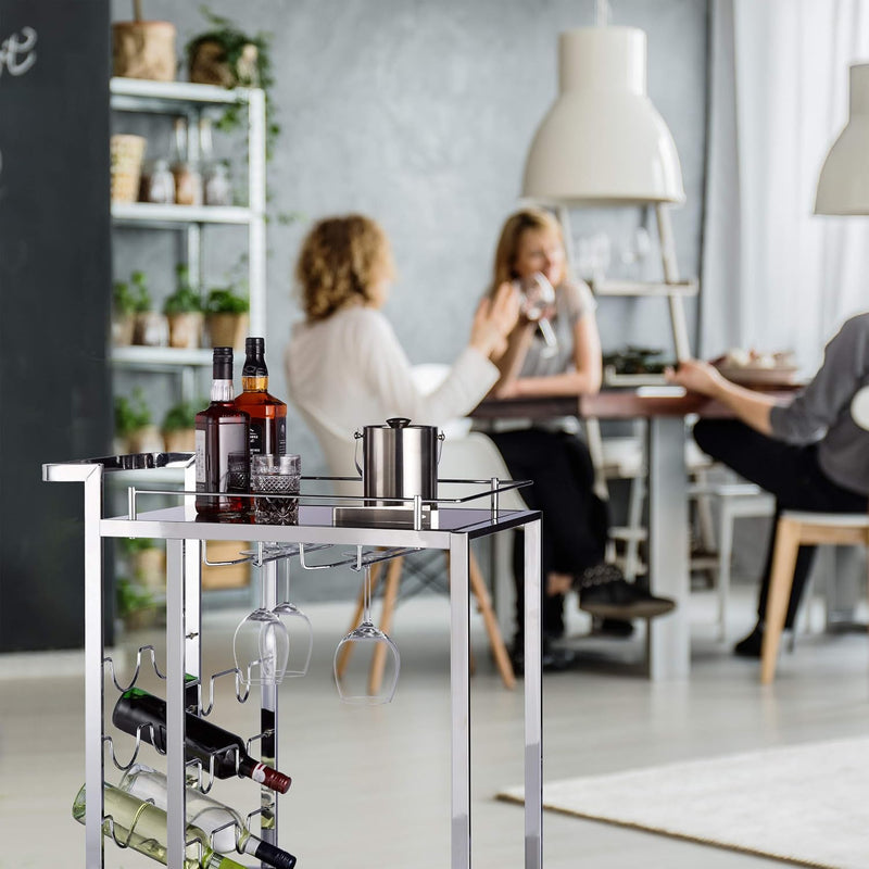 Baron Glass Serving Trolley Design Wine Rack