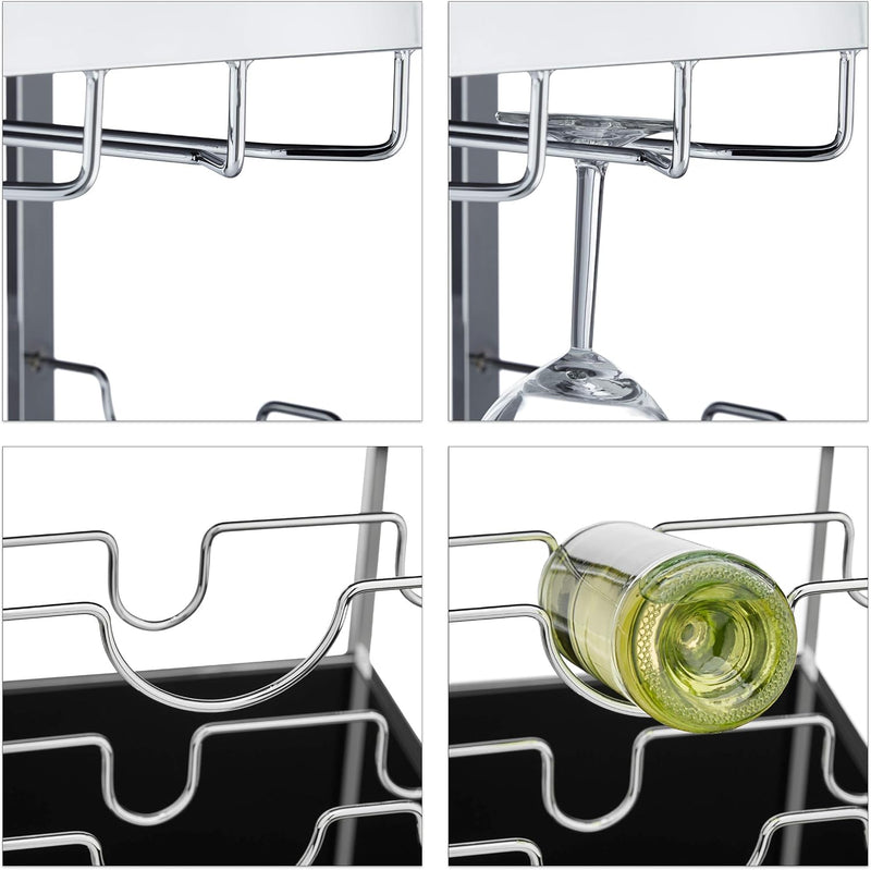 Baron Glass Serving Trolley Design Wine Rack
