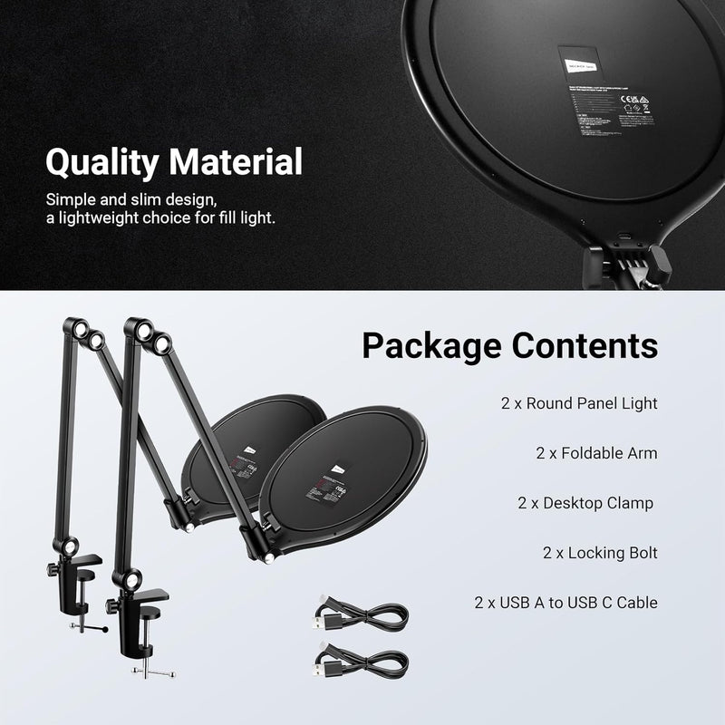 Basics 10.5" Streaming Key Lighting -6500K 15W Full (2 Pack)